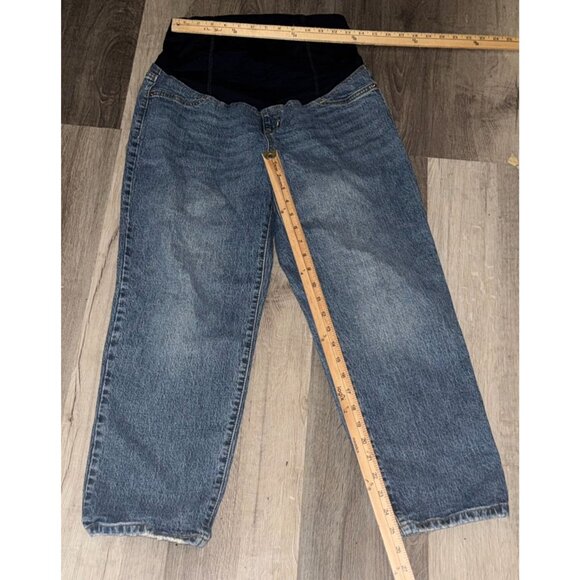 Isabel Maternity Vintage Straight Panel Jeans Size 6 Blue Denim Ingrid & Isabel - Picture 6 of 7